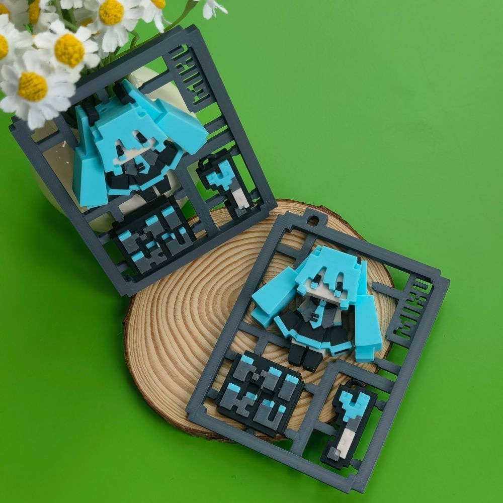 3D Printing Model - 3D Printed Cute Pixel Hatsune Miku