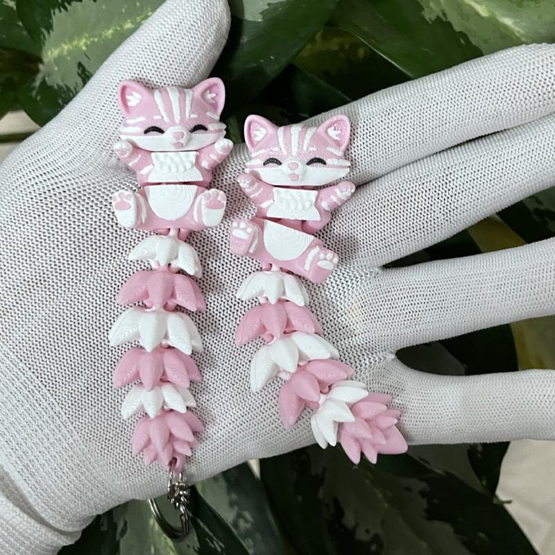3D Printed Pink Cat Keychain W - 3D Printing Design Software recension och pris
