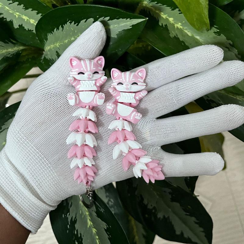 3D Printed Pink Cat Keychain W - 3D Printing Design Software recension och pris