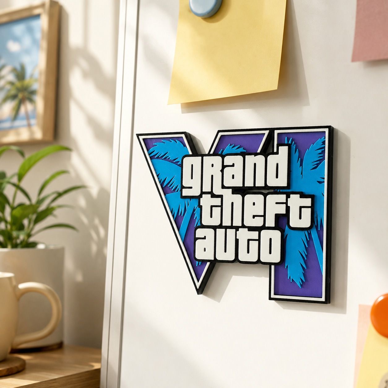 GTA6 3D Printed Logo Magnetic  - 3D Printing Logo recension och pris