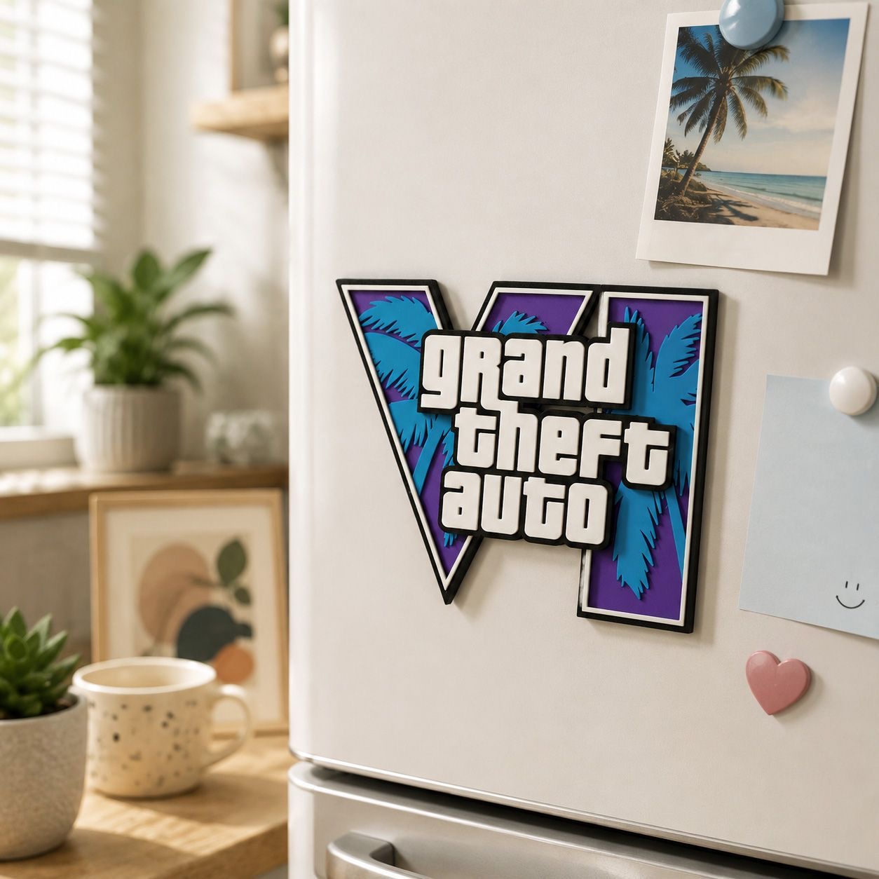 GTA6 3D Printed Logo Magnetic  - 3D Printing Logo recension och pris